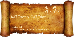 Németh Tódor névjegykártya